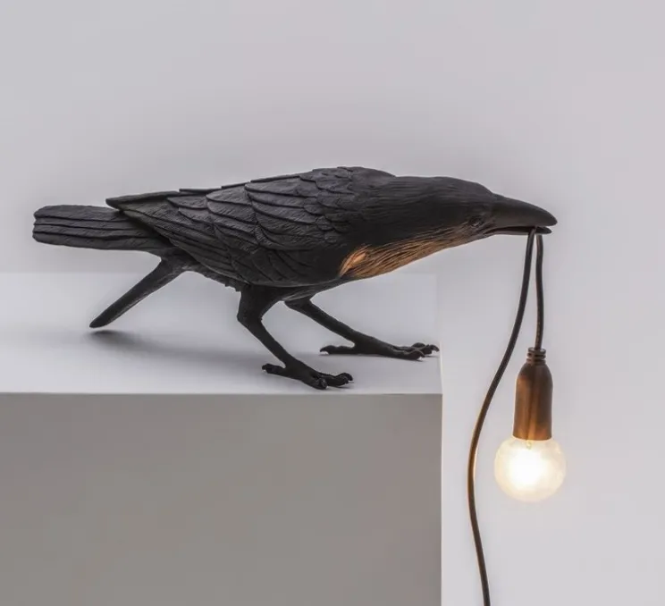 Lampe à poser, Bird Lamp Playing Indoor, noir, L33,5cm, H11,5cm - Seletti