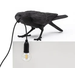 Lampe à poser, Bird Lamp Playing Indoor, noir, L33,5cm, H11,5cm - Seletti
