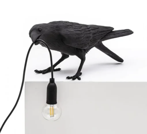 Lampe à poser, Bird Lamp Playing Indoor, noir, L33,5cm, H11,5cm - Seletti