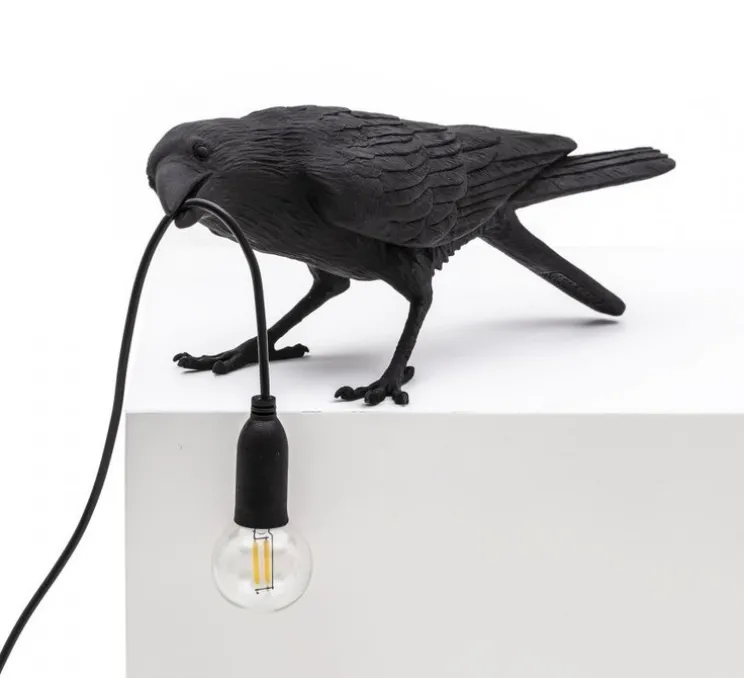 Lampe à poser, Bird Lamp Playing Indoor, noir, L33,5cm, H11,5cm - Seletti