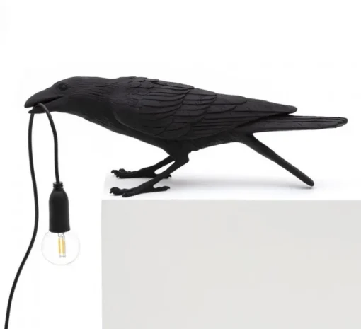 Lampe à poser, Bird Lamp Playing Indoor, noir, L33,5cm, H11,5cm - Seletti