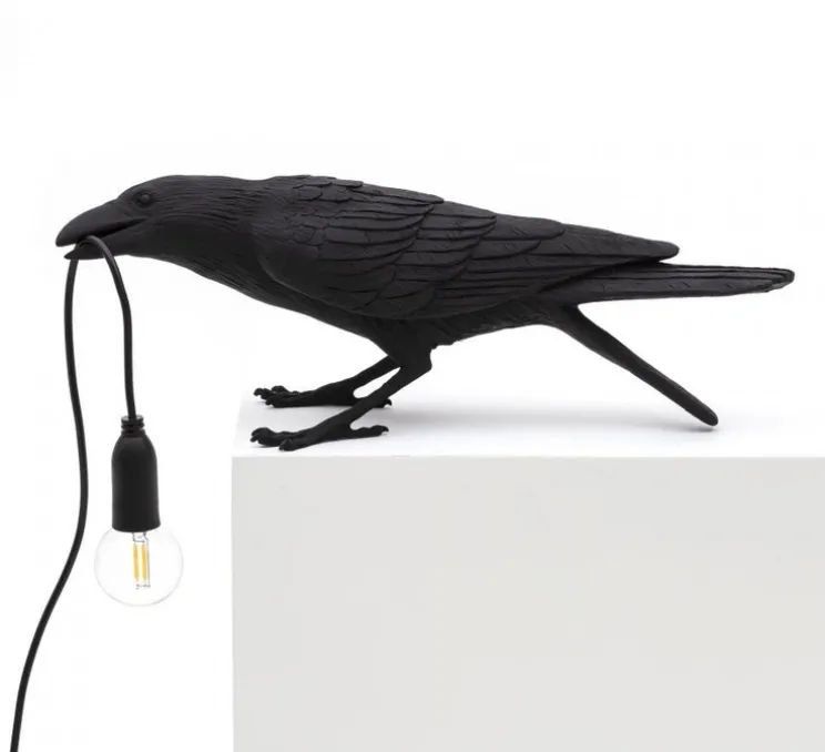 Lampe à poser, Bird Lamp Playing Indoor, noir, L33,5cm, H11,5cm - Seletti