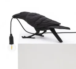 Lampe à poser, Bird Lamp Playing Indoor, noir, L33,5cm, H11,5cm - Seletti