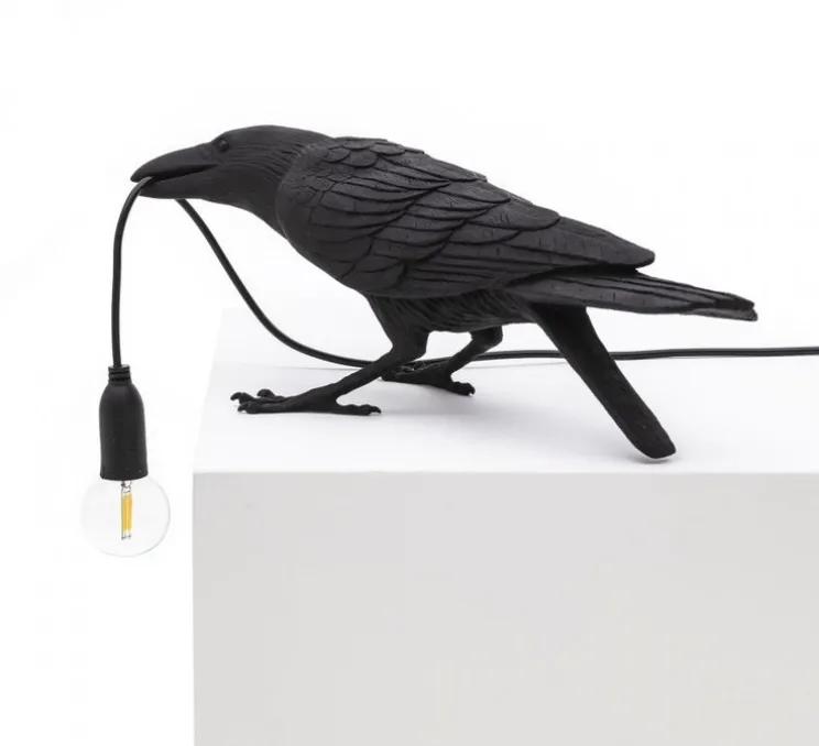 Lampe à poser, Bird Lamp Playing Indoor, noir, L33,5cm, H11,5cm - Seletti