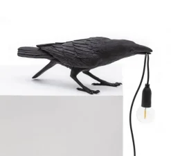 Lampe à poser, Bird Lamp Playing Indoor, noir, L33,5cm, H11,5cm - Seletti