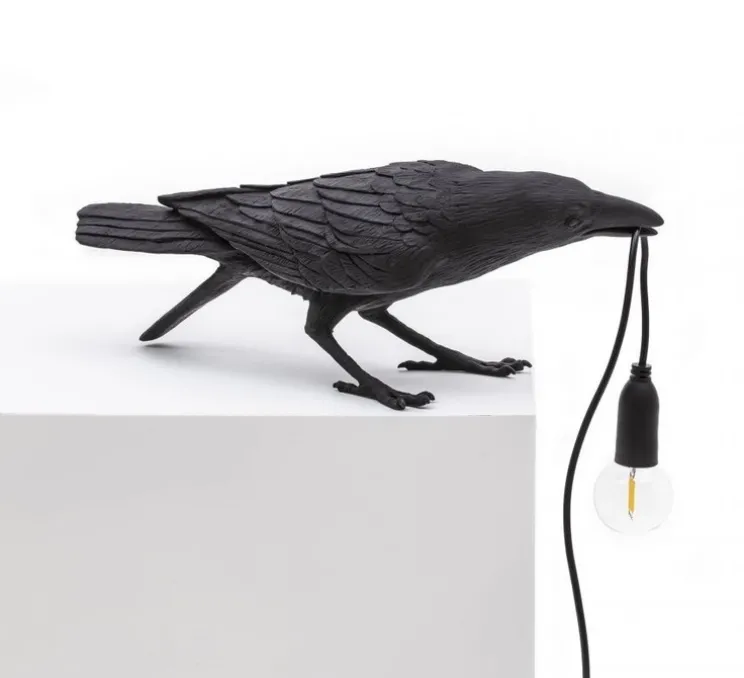 Lampe à poser, Bird Lamp Playing Indoor, noir, L33,5cm, H11,5cm - Seletti