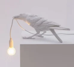 Lampe à poser, Bird Lamp Playing Indoor, blanc, L33,5cm, H11,5cm - Seletti