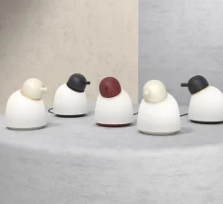 Lampe à poser, Bird, sable, blanc et laiton, Ø17,4cm, H21,5cm - Belid