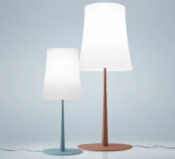 Lampe à poser, Birdie Easy Grande, blanc et rouge brique, Ø25cm, H62cm - Foscarini