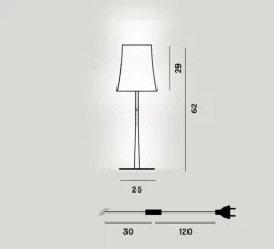 Lampe à poser, Birdie Easy Grande, blanc et blanc, Ø25cm, H62cm - Foscarini
