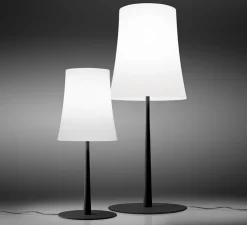 Lampe à poser, Birdie Easy Grande, blanc et noir, Ø25cm, H62cm - Foscarini