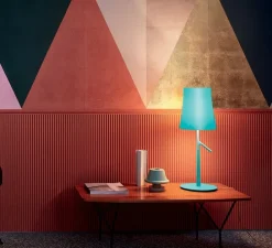 Lampe à poser, Birdie Grande, bleu, L25cm, H70cm - Foscarini