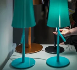 Lampe à poser, Birdie Piccola, bleu, L19cm, H49cm - Foscarini