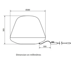 Lampe à poser, Bloom, argent, Ø38cm, H30,3cm - Herstal