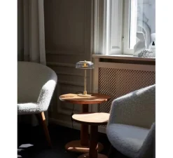 Lampe à poser, Blossi small, or nordique, transparent, LED, dim, 2700K, 463 lm, Ø17cm, H33cm - Nuura