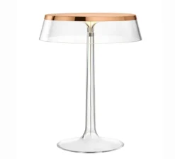 Lampe à poser, Bon Jour, diffuseur cuivre, couronne transparente, LED, dim, 2700K, 884 lm, Ø31,6cm, H41cm - Flos