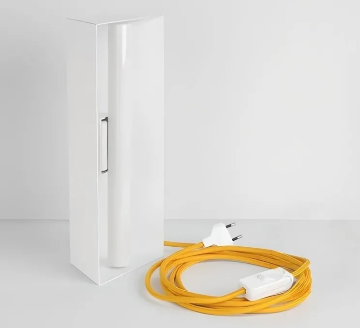 Lampe à poser, Brooke, blanc, L14cm, H31cm - Zangra