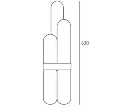 Lampe à poser, Cactus Small, gris fumé, laiton, LED, 2700K, 1600 lm, Ø20cm, H63cm - Pulpo