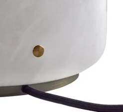 Lampe à poser, Capsule, laiton, albâtre, LED, dim, 2700-1800K, 980 lm, Ø20cm, H30,2cm - Carpyen