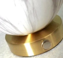Lampe à poser, Carrara, Finition Marbre blanc, laiton, Ø16cm, H18cm - It's about Romi
