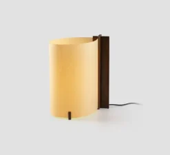 Lampe à poser, Cata, noyer, LED, 2200K, 80 lm, L13,5cm, H25cm - Faro