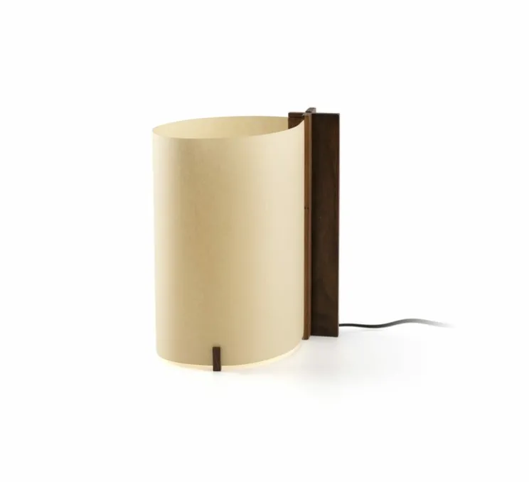Lampe à poser, Cata, noyer, LED, 2200K, 80 lm, L13,5cm, H25cm - Faro