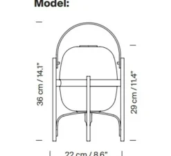 Lampe à poser, Cestita, bois, Ø22cm, H36cm - Santa & Cole