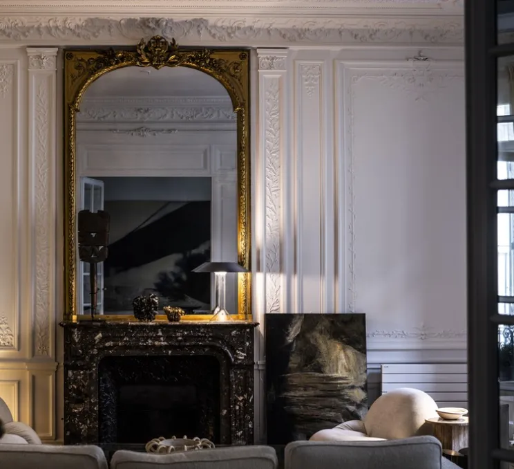 Lampe à poser, Chapeaux M, gris, LED, dim, 2700K, 900 lm, Ø44cm, H47cm - Foscarini