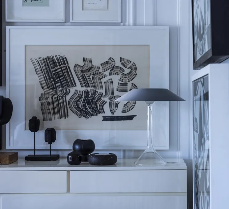 Lampe à poser, Chapeaux M, gris, LED, dim, 2700K, 900 lm, Ø44cm, H47cm - Foscarini