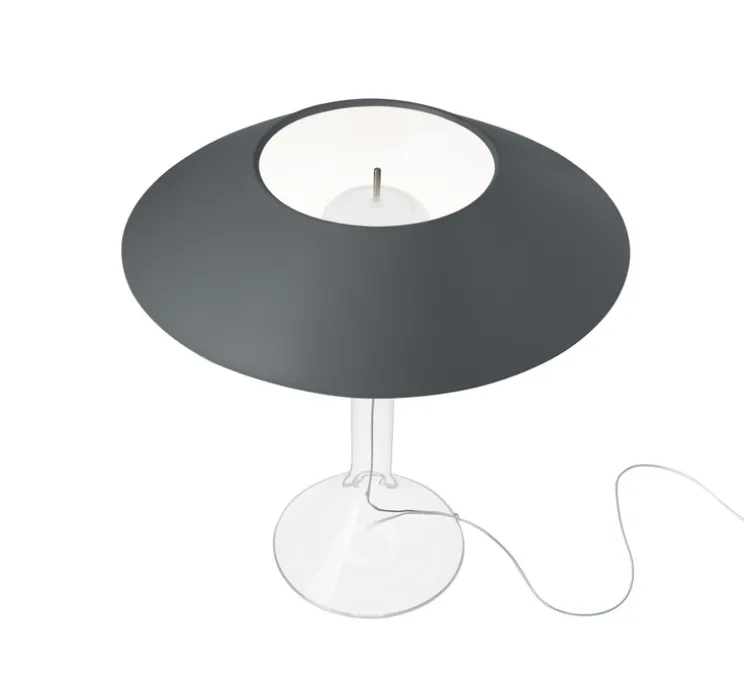Lampe à poser, Chapeaux M, gris, LED, dim, 2700K, 900 lm, Ø44cm, H47cm - Foscarini
