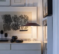 Lampe à poser, Chapeaux M, rouge, LED, dim, 2700K, 900 lm, Ø44cm, H47cm - Foscarini