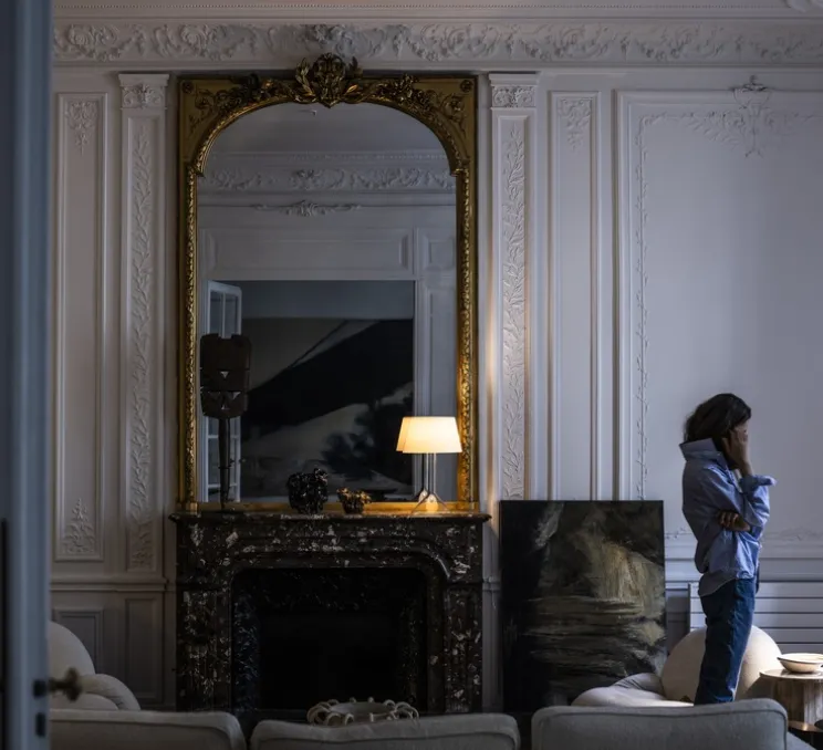 Lampe à poser, Chapeaux V, blanc, LED, dim, 2700K, 900 lm, Ø29cm, H47cm - Foscarini