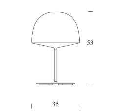 Lampe à poser, Cheshire, blanc, H53cm - FontanaArte
