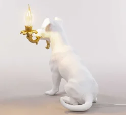 Lampe à poser, Chien, Rio Lamp, blanc et or, L42cm, H25cm - Seletti