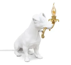 Lampe à poser, Chien, Rio Lamp, blanc et or, L42cm, H25cm - Seletti