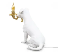 Lampe à poser, Chien, Rio Lamp, blanc et or, L42cm, H25cm - Seletti