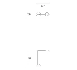 Lampe à poser, Chipperfield B, acier foncé, LED, 2700K, 690lm, L11cm, H42,3cm - Wastberg