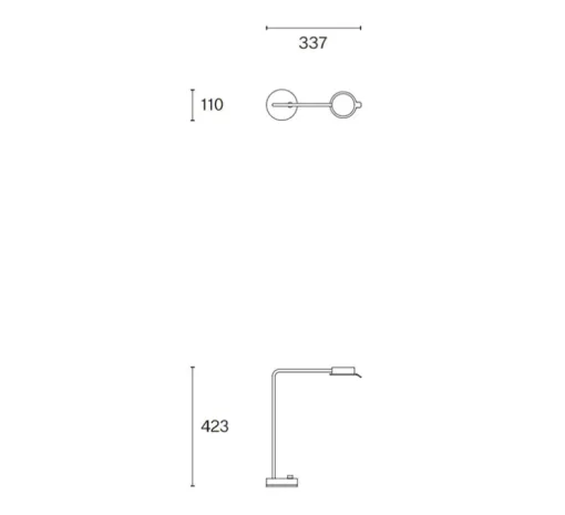 Lampe à poser, Chipperfield B, acier foncé, LED, 2700K, 690lm, L11cm, H42,3cm - Wastberg