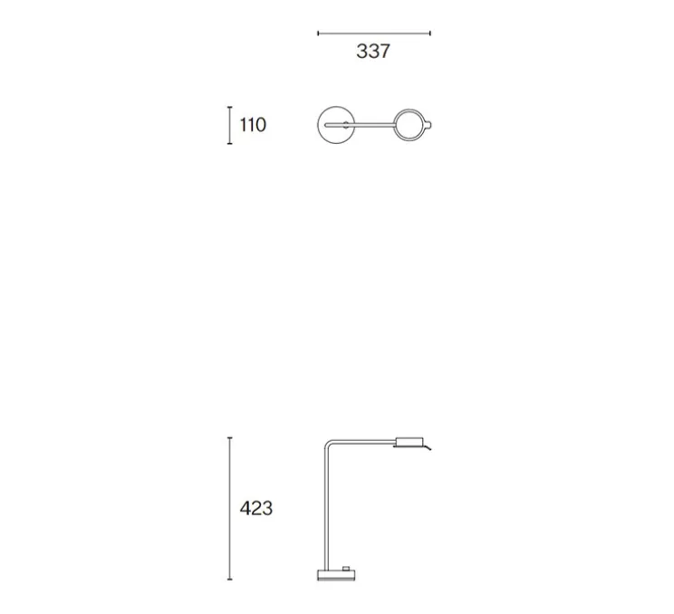Lampe à poser, Chipperfield B, acier foncé, LED, 2700K, 690lm, L11cm, H42,3cm - Wastberg