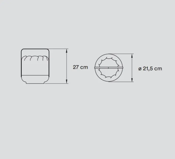 Lampe à poser, Chou Short, gris, Ø21,5cm, H27cm - LZF