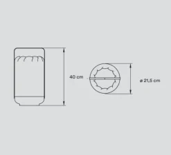 Lampe à poser, Chou Tall, gris, Ø21,5cm, H40cm - LZF