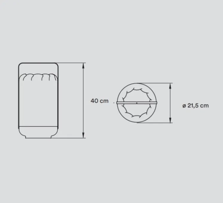 Lampe à poser, Chou Tall, gris, Ø21,5cm, H40cm - LZF