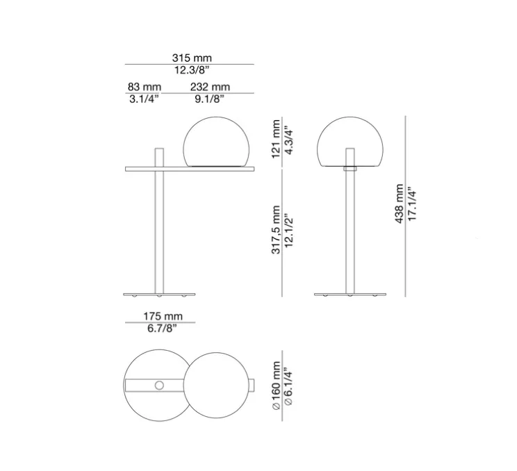 Lampe à poser, Circ M-3728X, outdoor, noir mat, LED, 2700K, 554 lm, L17,5cm, H43,8cm - Estiluz