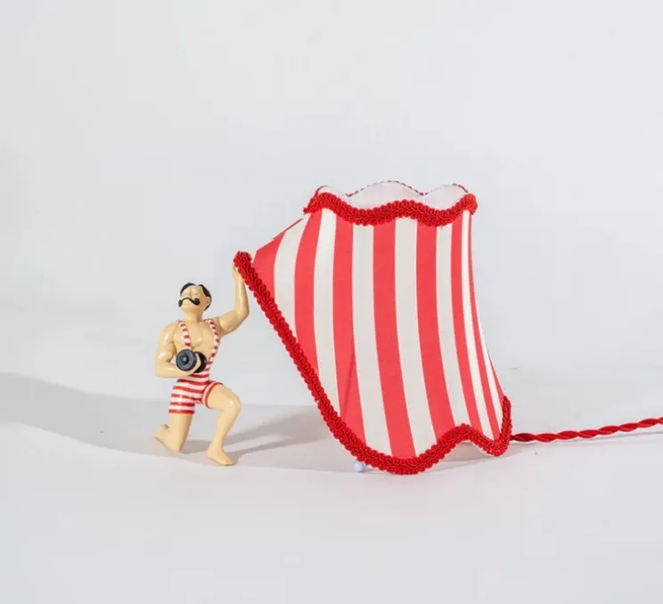 Lampe à poser, Circus Bruno, rouge, blanc, Ø25cm, H18,7cm - Seletti