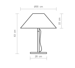 Lampe à poser, Clasica S, pin teinté noir, Ø55cm, H63cm - Luxcambra