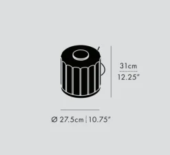 Lampe à poser, Column 300, carbone, LED, dim, 1800-3000K, 711 lm, Ø27,5cm, H31cm - A-N-D