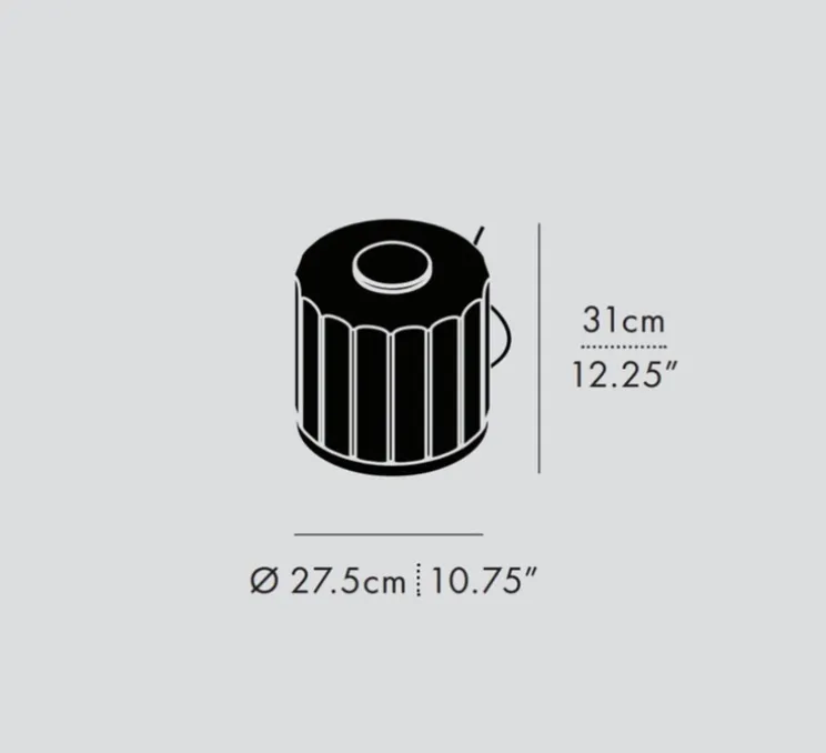 Lampe à poser, Column 300, carbone, LED, dim, 1800-3000K, 711 lm, Ø27,5cm, H31cm - A-N-D