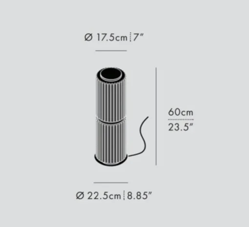 Lampe à poser, Column 175, ivoire, LED, dim, 1800-3000K, 1422 lm, Ø20cm, H60cm - A-N-D