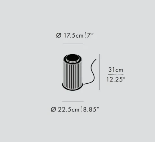 Lampe à poser, Column 175, ivoire, LED, dim, 1800-3000K, 711 lm, Ø17,5cm, H31cm - A-N-D