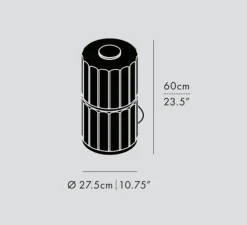 Lampe à poser, Column 300, ivoire, LED, dim, 1800-3000K, 1422 lm, Ø27,5cm, H60cm - A-N-D